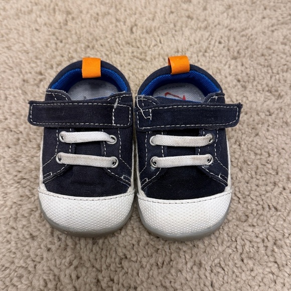 See Kai Run Other - Navy and White Baby Shoes with Orange Accent